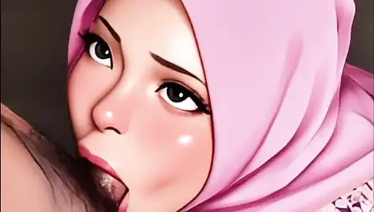 hijab horny girl blowjob