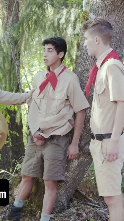Boys At Camp - Kinky Wanderer Caught Masturbating On the Hillside Taught A Lesson By Troop Master | Clip 1