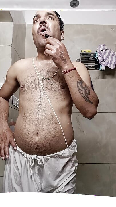 indian desi man enjoy sex and shower with police uncle