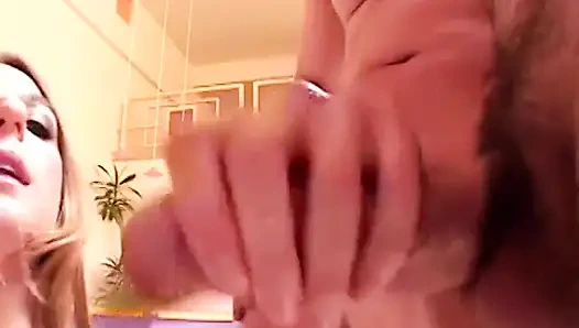 Blond nympho with deepthroats and whisper on two massive dicks