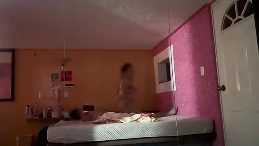 Married woman gets hot to be recorded through the mirror