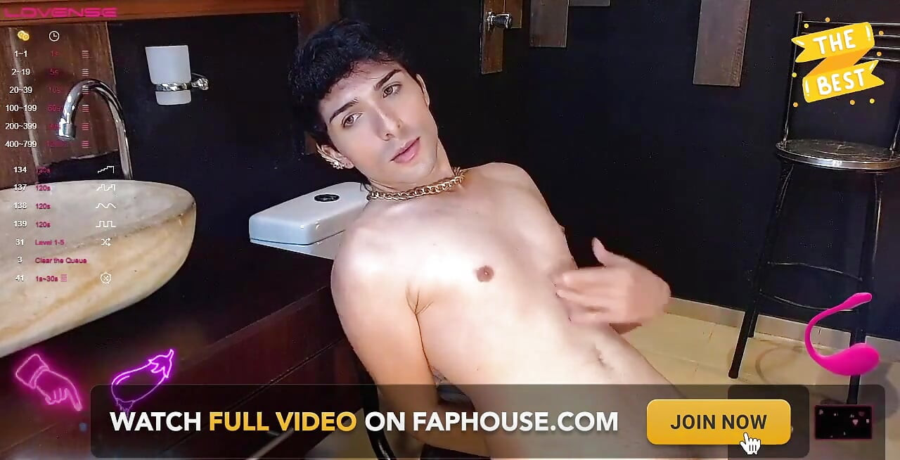 Sexy Latino Twink Gay in Public Bathroom