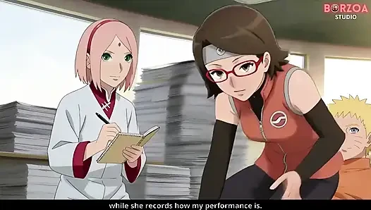 Naruto Fucks and Creampie Sarada While Sakura Is Watching, He Betrayed Boruto (uncensored Hentai)