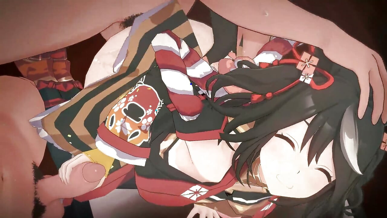Uma musume - kitasan seks gangbang hitam - animasi hentai 3d