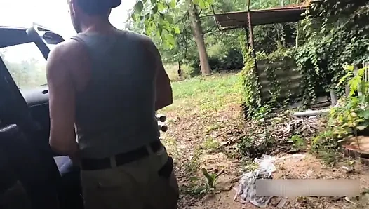 Real Couple Outdoor Pickup Fun With My Wife Luna and the Gardener