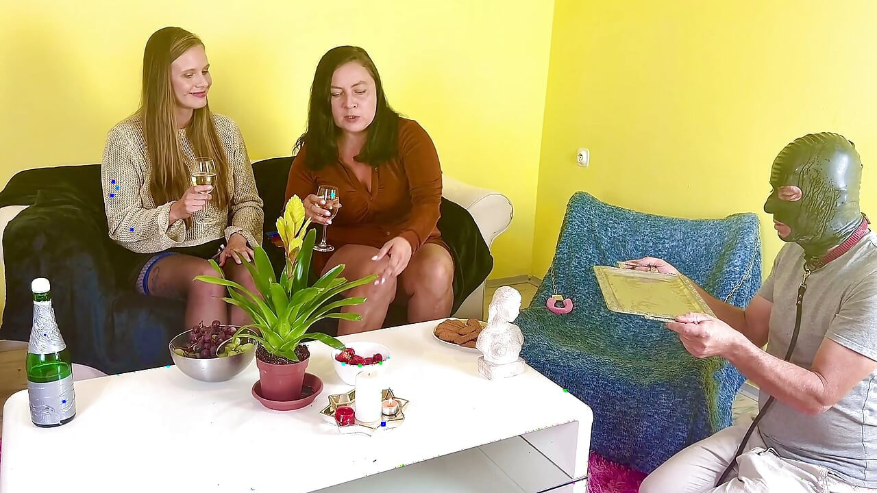 Two eager women wait for a young man who will change their whole evening. Part 1