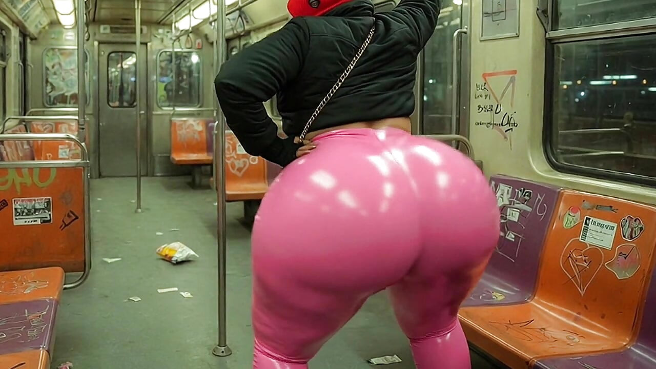 Big Ass Girl Twerking in Pink Thong on the Subway While Being Observed