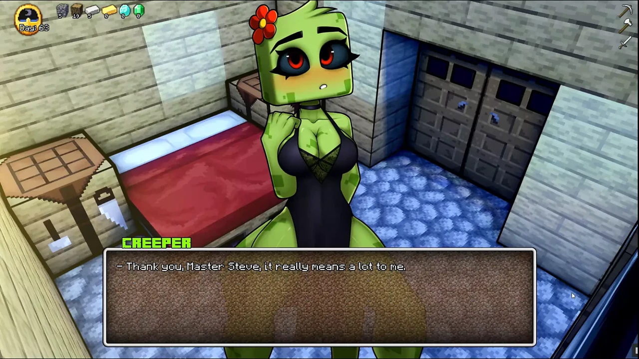 HornyCraft Parody Hentai game PornPlay Ep.10 the minecraft creeper girl loves to be pet on the head