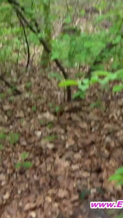 Chubby German milf having an outdoor blowjob in the woods with a stranger man | Clip 2