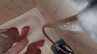 Playing with my dick in the shower