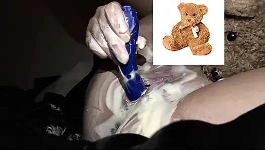 4k-ASMR YOGURT FOOD FETISH- KINKY STEPSISTER MASTURBATES WITH DILDO- CUMFLATION HENTAI-  -ARABIAN SNOWWHITE