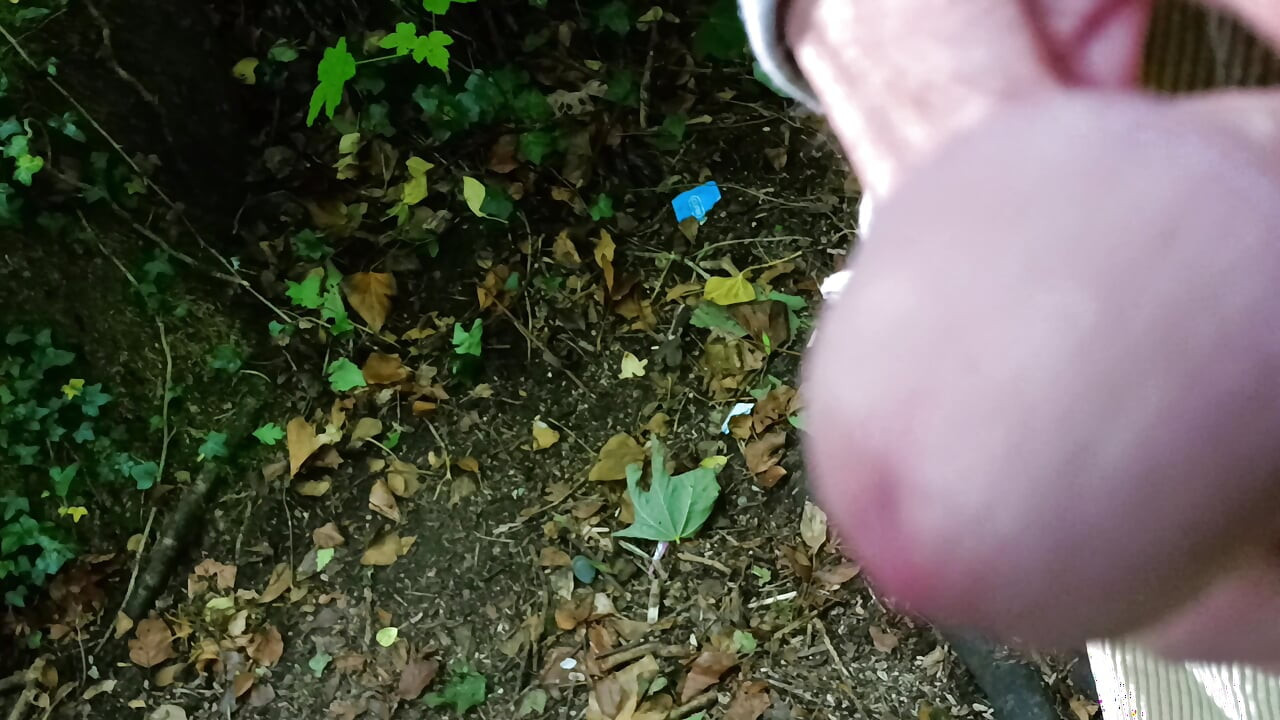 Big Uncut Cock Out Walking, Pissing, Wanking in the Woods Wearing Cords - Rockard Daddy