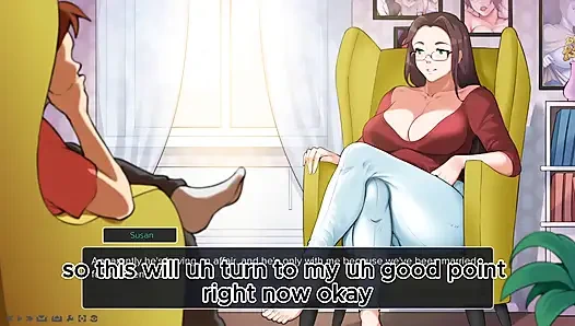 Ich ging zur therapie, wo der therapeut eine frau mit großen brüsten und dickem arsch war, teil 1 porno-spiel-gameplay