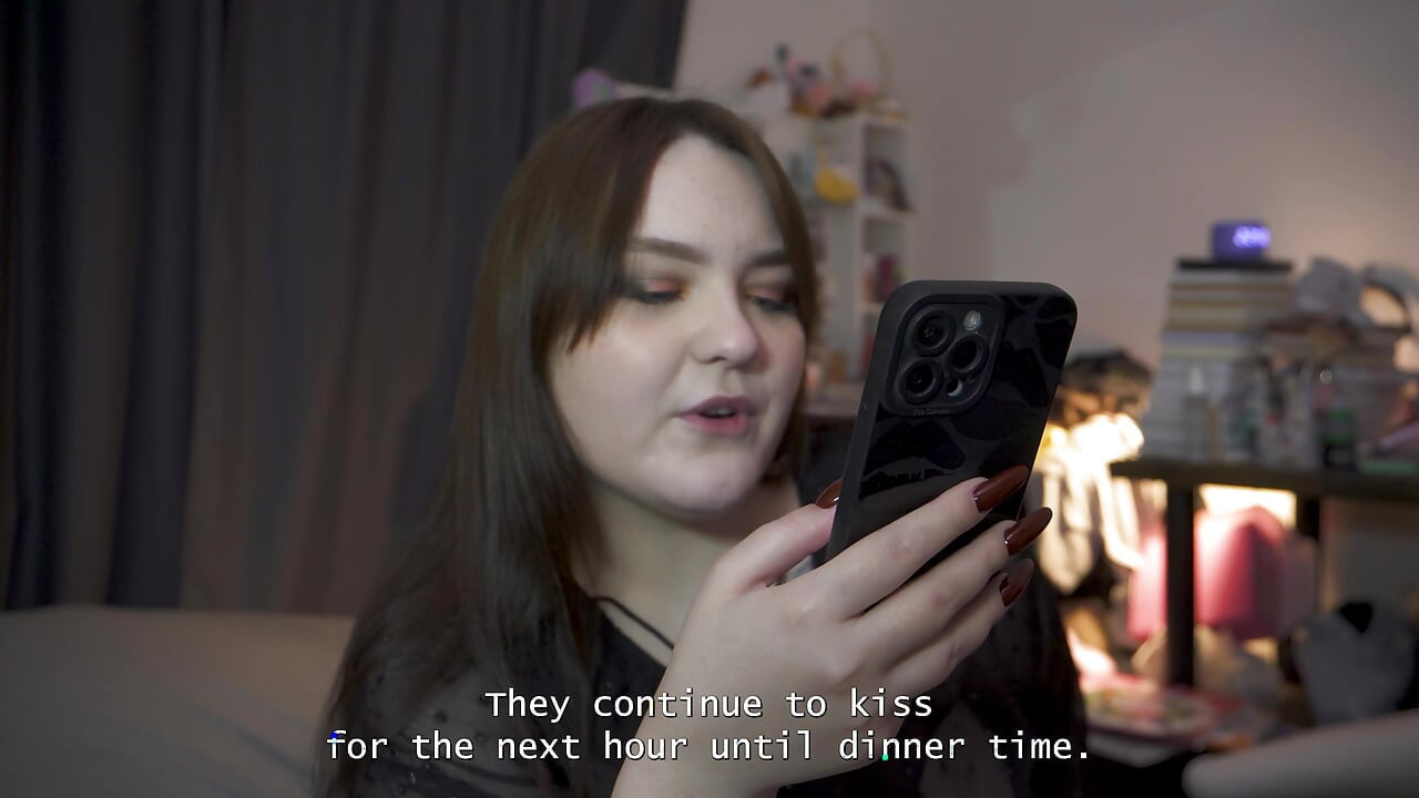 Pornohistorie - de deler et spermfyldt kys sammen efter en sød pegging