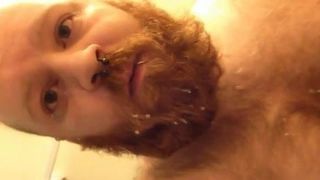 Accidental cum in beard