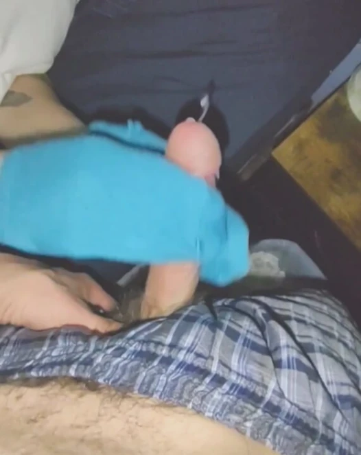 Sexy Blue Ankle Sock Handjob Sockjob