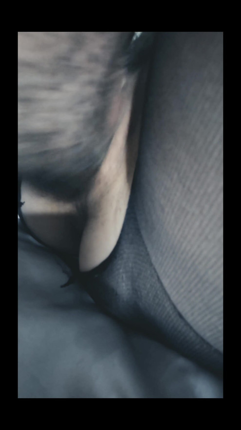 Mrs Noir caught getting herself off, squirting through her tights! Then husband licks it clean! | Clip 1