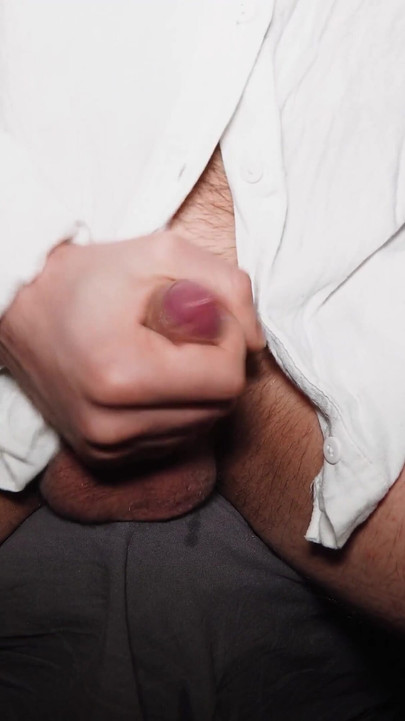 Powerful moment from "Young handsome man watches porn and masturbates at night"