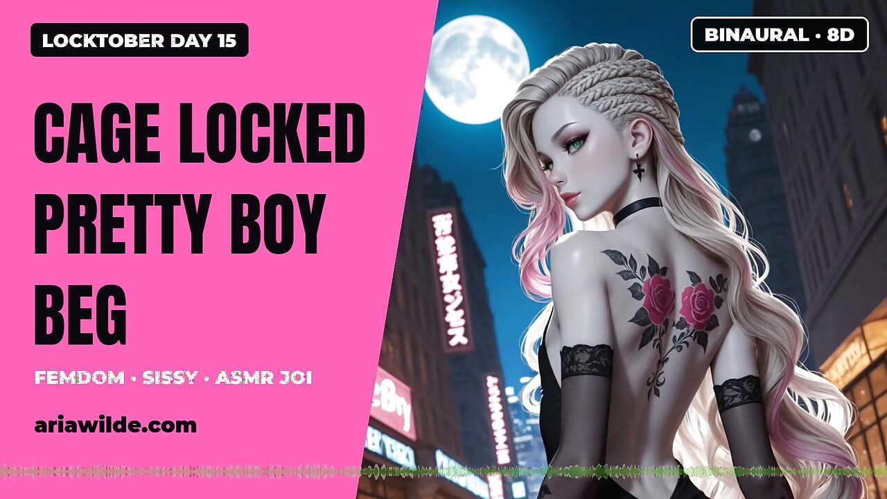 Locktober Day 15, nakakandado ang hawla, Pretty Boy nagmamakaawa sa Chastity Femdom Sissy ASMR JOI BINAURAL