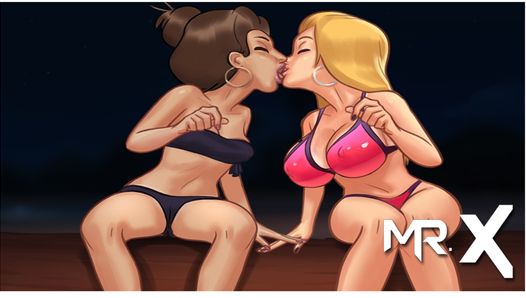 Summertimesaga - gepassioneerde kussen van meisjes op het strand # 87