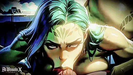 Kompilasi orc elf alien fantasi sepong kontol & ngentot toket - bokep animasi (ai generated)