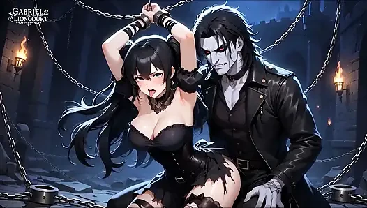 Goth Girl Bound by Vampire Lord - BDSM Monster Hentai