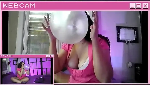 Secretly Watching Stepsister Bubblegum Cam Session