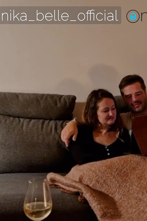 A Couple in Love Watches Porn on the Couch to Start the Fire conversation and dirty Talk