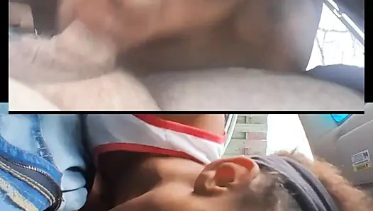 Doppelter ebenholz-blowjob