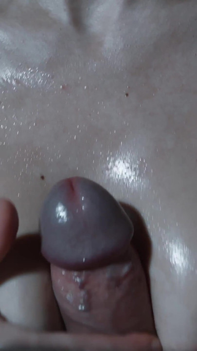 I Get on My Knees and Fuck His Cock with My Oiled Tits