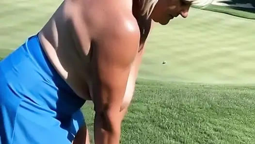 Mrs. Tanner a Real School Teacher Playing Golf