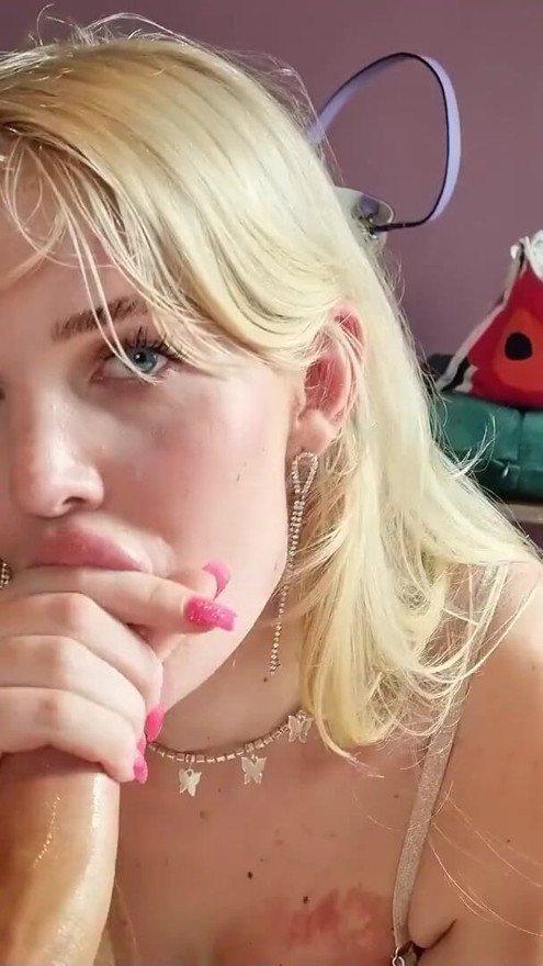 Real German Bitch give POV Amateur Blowjob and Swallow his Sperm | Clip 2