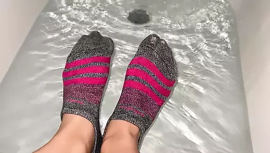 Wet Sock Fetish in Athletic Socks