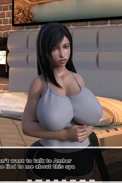 Tifa's Dark Heaven: Asian Chick with Huge Tits Stretching Herself with the Coach Behind Her Man's Back - Episode 13