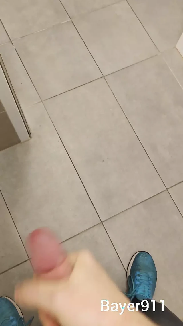 White Skinny Boy Risky Jerking in the Gyme Wc by Open Doors