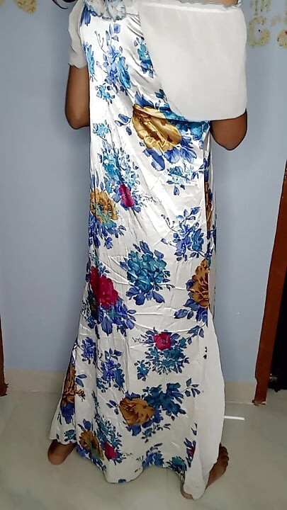 stepmom sexy satin gown and bra panty
