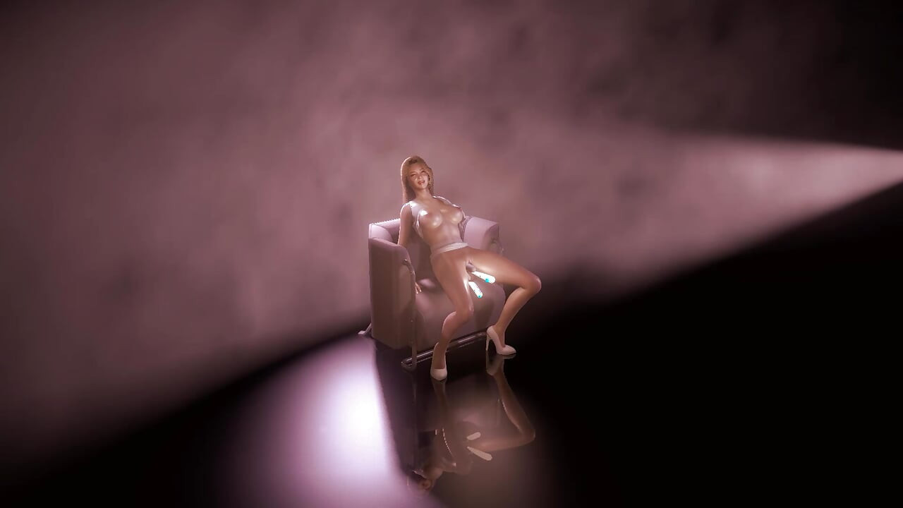 Une Asiatique blonde sexy se masturbe avec un double gode