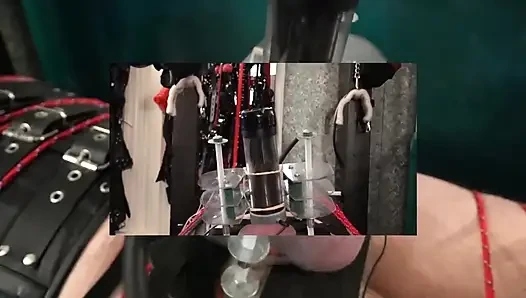 Elektro-Melken mit Der Venus 2000 in Bondage