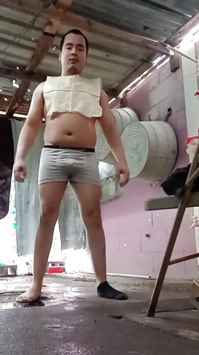 Jesus in boxer pulling his penis 171