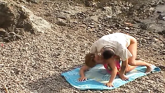 Naughty Couple Doing Anal Sex on the Beach
