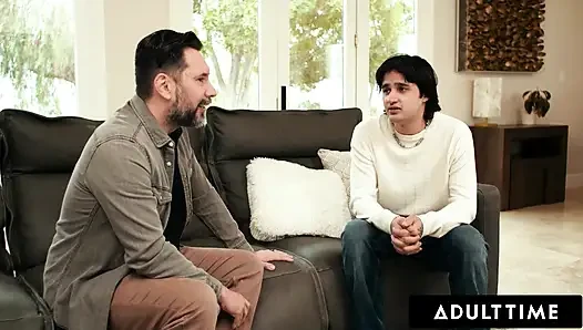 ADULT TIME - Virgin Boy Teams Up With Stepdad To Fuck Horny Blindfolded Stepmom Dana Vespoli