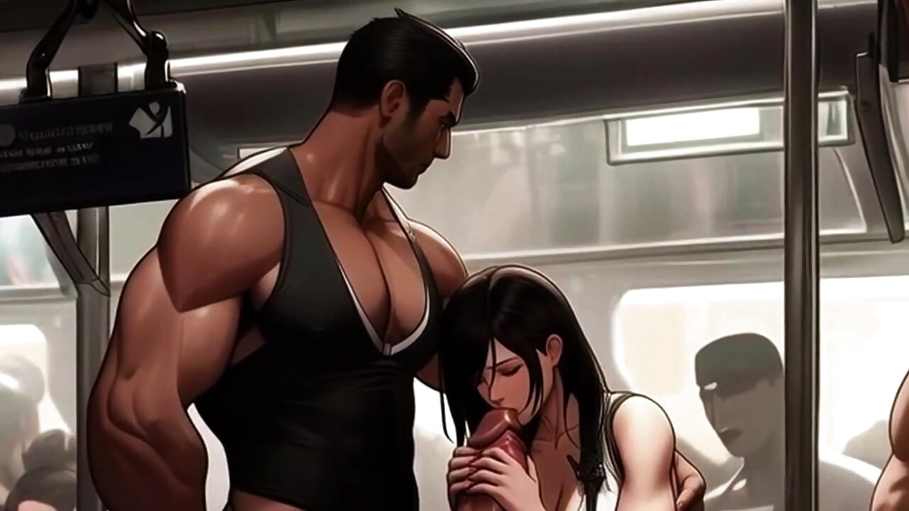 Tifa loves drinking strangers cum on the Midgar train