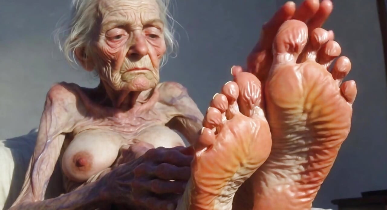 Granny Foot Oil Play - Self Massage Makes Her Horny and Dripping