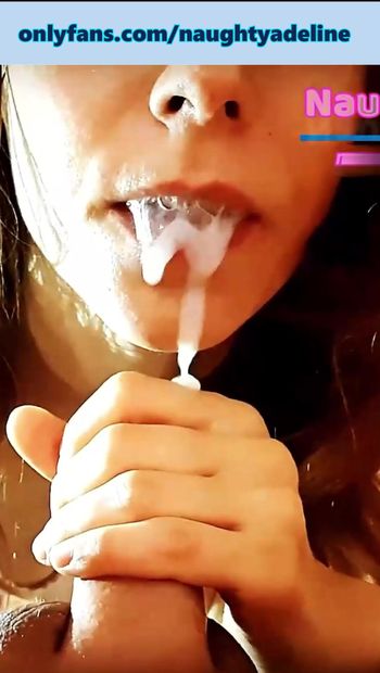 Slutty wife gives a sloppy blowjob and a rimjob while talking dirty - oral creampie