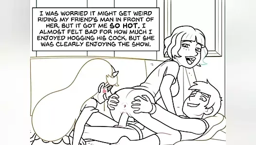 Friends have anal sex until they are satisfied, I cum inside them - comic