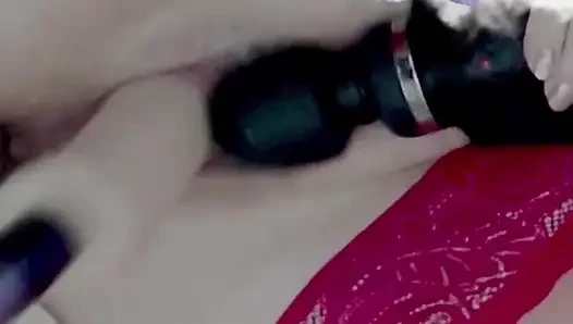 Sehr Nasse Muschi-nahaufnahme, Vibrator an Der Klitoris, Fick, Muschi-sexmaschine