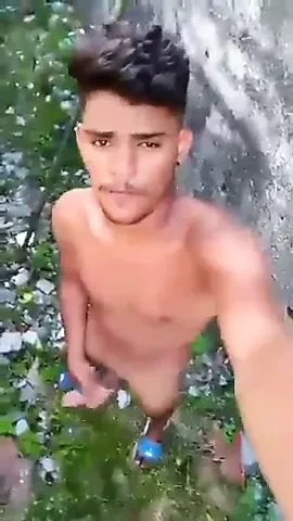 Sri Lankan Boy masturbating outdoors