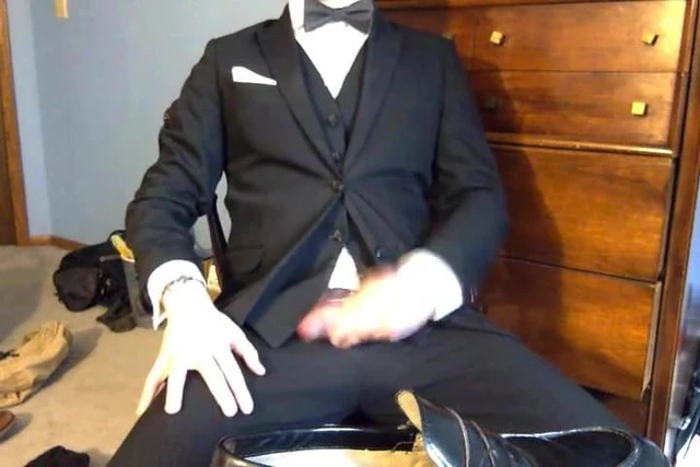 I cum on my dress shoes and trousers