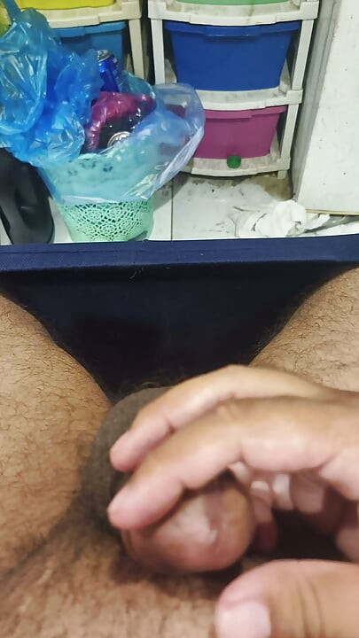playing with my cumed dick