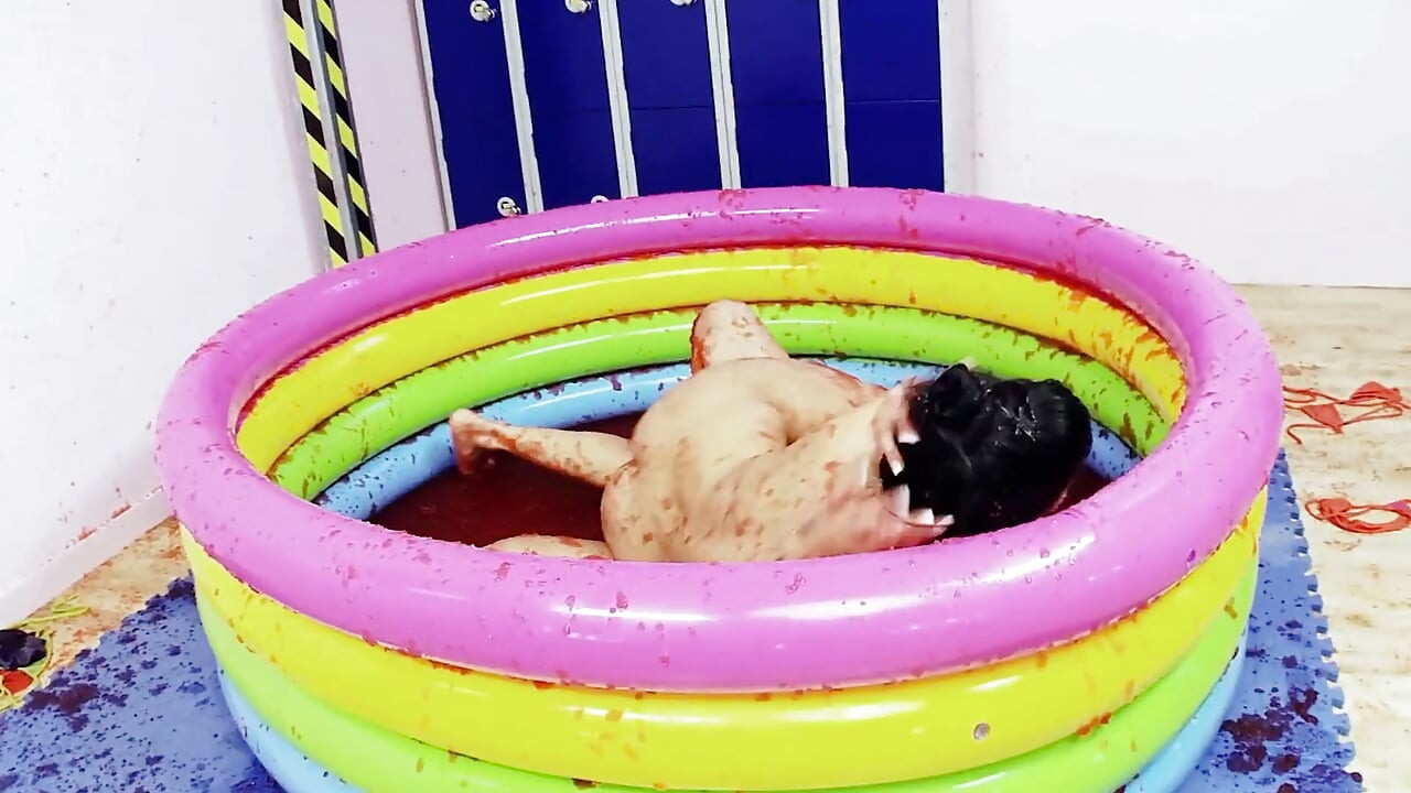 Lesb Pool_scene_4_busty Brunettes and Curvy Lesbians Enjoy Their Bodies in a Jelly Pool